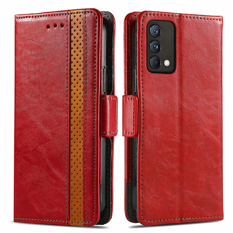 Custodia Portafoglio In Pelle Cover con Supporto S02D per Realme GT Master 5G Rosso