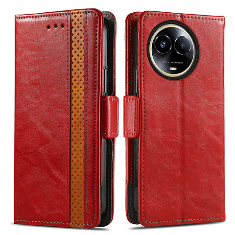 Custodia Portafoglio In Pelle Cover con Supporto S02D per Realme V50 5G Rosso