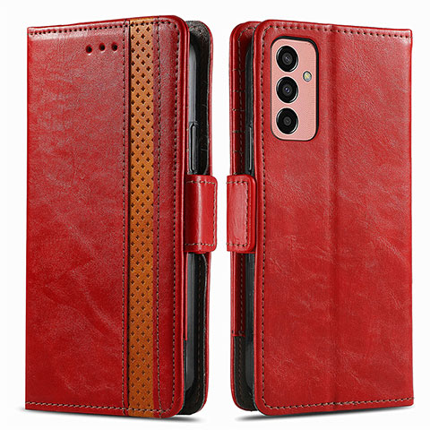 Custodia Portafoglio In Pelle Cover con Supporto S02D per Samsung Galaxy F13 4G Rosso