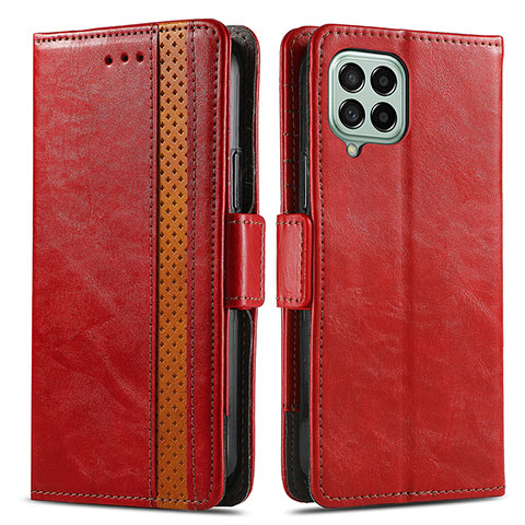 Custodia Portafoglio In Pelle Cover con Supporto S02D per Samsung Galaxy M53 5G Rosso