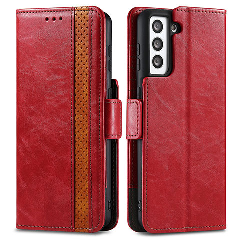 Custodia Portafoglio In Pelle Cover con Supporto S02D per Samsung Galaxy S25 5G Rosso