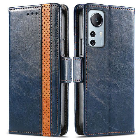 Custodia Portafoglio In Pelle Cover con Supporto S02D per Xiaomi Mi 12 5G Blu