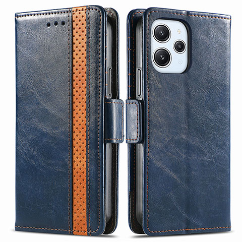 Custodia Portafoglio In Pelle Cover con Supporto S02D per Xiaomi Redmi 12 4G Blu