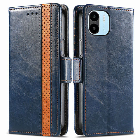 Custodia Portafoglio In Pelle Cover con Supporto S02D per Xiaomi Redmi A2 Blu