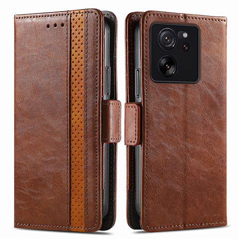 Custodia Portafoglio In Pelle Cover con Supporto S02D per Xiaomi Redmi K60 Ultra 5G Marrone