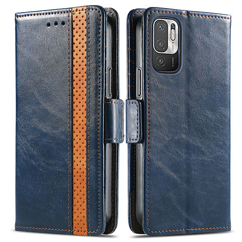 Custodia Portafoglio In Pelle Cover con Supporto S02D per Xiaomi Redmi Note 10T 5G Blu