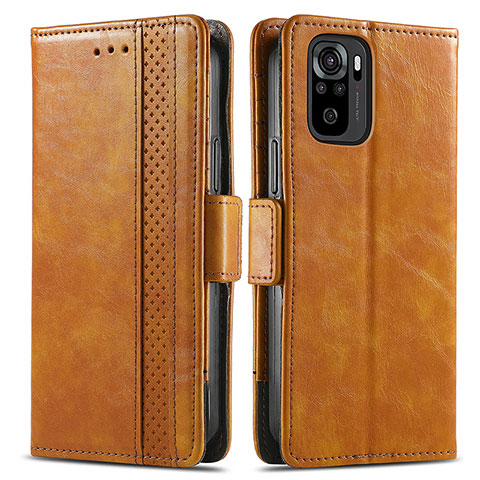 Custodia Portafoglio In Pelle Cover con Supporto S02D per Xiaomi Redmi Note 11 SE India 4G Marrone Chiaro