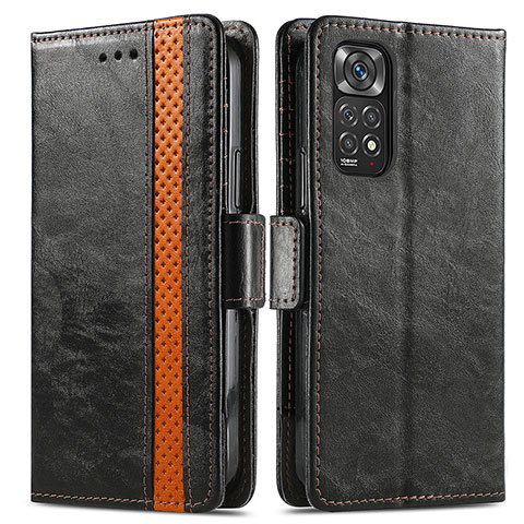 Custodia Portafoglio In Pelle Cover con Supporto S02D per Xiaomi Redmi Note 11S 4G Nero