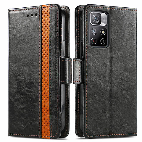 Custodia Portafoglio In Pelle Cover con Supporto S02D per Xiaomi Redmi Note 11S 5G Nero