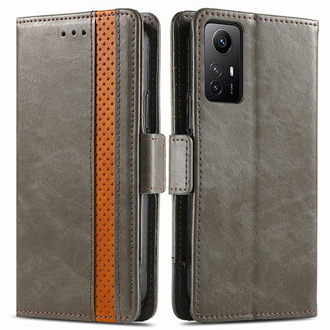 Custodia Portafoglio In Pelle Cover con Supporto S02D per Xiaomi Redmi Note 12S Grigio