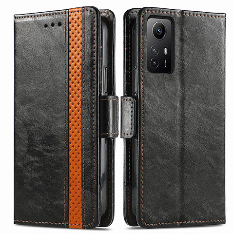 Custodia Portafoglio In Pelle Cover con Supporto S02D per Xiaomi Redmi Note 12S Nero