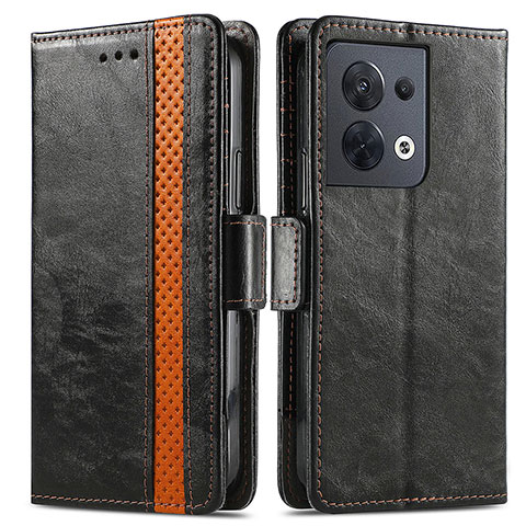 Custodia Portafoglio In Pelle Cover con Supporto S02D per Xiaomi Redmi Note 13 Pro 5G Nero