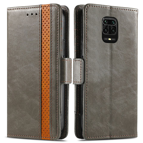 Custodia Portafoglio In Pelle Cover con Supporto S02D per Xiaomi Redmi Note 9S Grigio