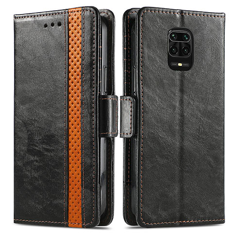 Custodia Portafoglio In Pelle Cover con Supporto S02D per Xiaomi Redmi Note 9S Nero