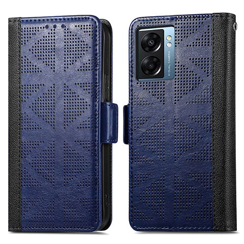 Custodia Portafoglio In Pelle Cover con Supporto S03D per OnePlus Nord N300 5G Blu