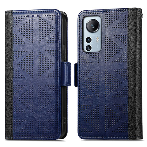 Custodia Portafoglio In Pelle Cover con Supporto S03D per Xiaomi Mi 12S 5G Blu