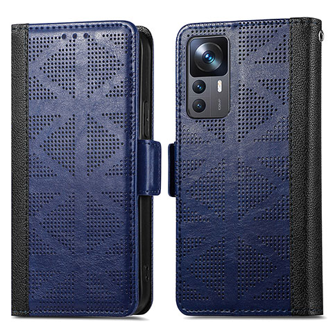 Custodia Portafoglio In Pelle Cover con Supporto S03D per Xiaomi Mi 12T 5G Blu