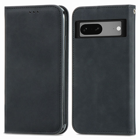 Custodia Portafoglio In Pelle Cover con Supporto S04D per Google Pixel 7 5G Nero