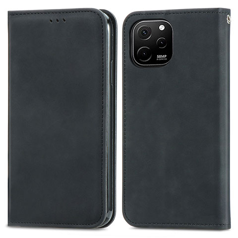 Custodia Portafoglio In Pelle Cover con Supporto S04D per Huawei Enjoy 50z Nero