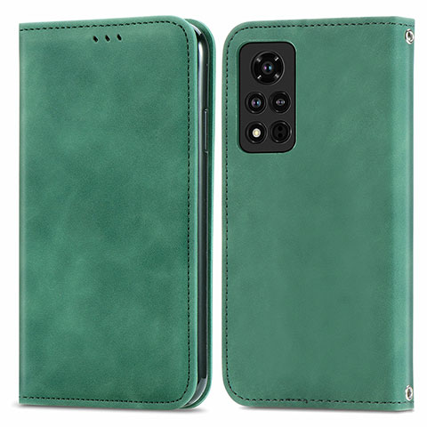 Custodia Portafoglio In Pelle Cover con Supporto S04D per Huawei Honor V40 5G Verde