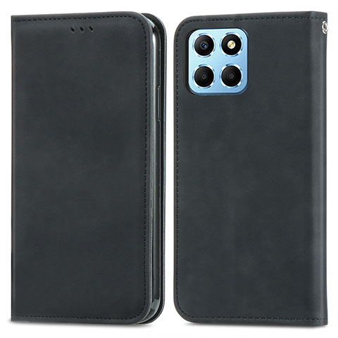 Custodia Portafoglio In Pelle Cover con Supporto S04D per Huawei Honor X6 Nero