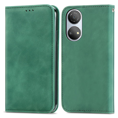 Custodia Portafoglio In Pelle Cover con Supporto S04D per Huawei Honor X7 Verde