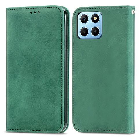 Custodia Portafoglio In Pelle Cover con Supporto S04D per Huawei Honor X8 5G Verde