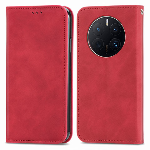 Custodia Portafoglio In Pelle Cover con Supporto S04D per Huawei Mate 50 Pro Rosso