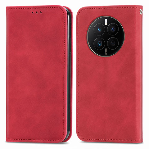 Custodia Portafoglio In Pelle Cover con Supporto S04D per Huawei Mate 50 Rosso