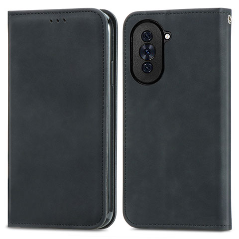 Custodia Portafoglio In Pelle Cover con Supporto S04D per Huawei Nova 10 Nero