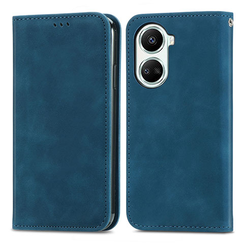 Custodia Portafoglio In Pelle Cover con Supporto S04D per Huawei Nova 10 SE Blu