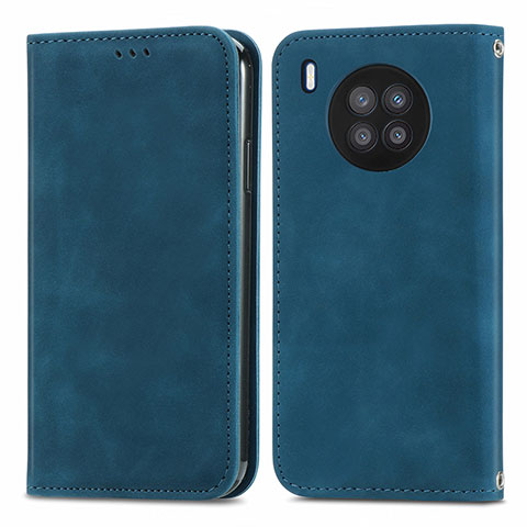 Custodia Portafoglio In Pelle Cover con Supporto S04D per Huawei Nova 8i Blu