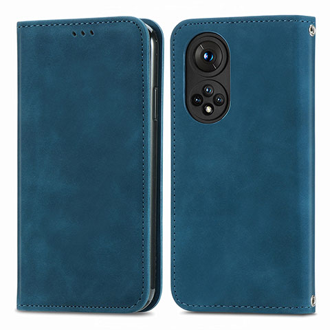 Custodia Portafoglio In Pelle Cover con Supporto S04D per Huawei Nova 9 Pro Blu