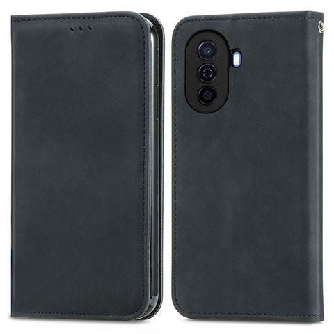 Custodia Portafoglio In Pelle Cover con Supporto S04D per Huawei Nova Y70 Nero