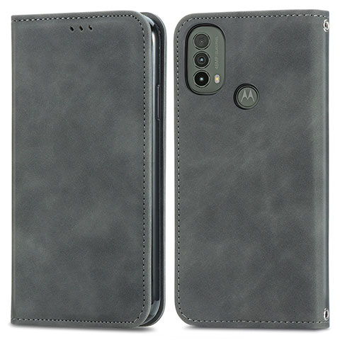 Custodia Portafoglio In Pelle Cover con Supporto S04D per Motorola Moto E40 Grigio