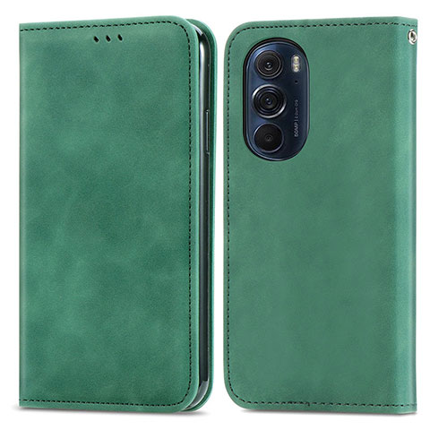 Custodia Portafoglio In Pelle Cover con Supporto S04D per Motorola Moto Edge 30 Pro 5G Verde