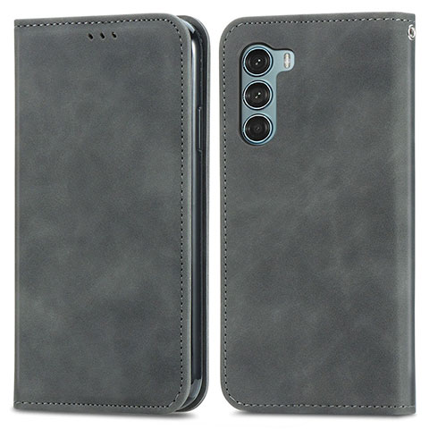 Custodia Portafoglio In Pelle Cover con Supporto S04D per Motorola Moto Edge S30 5G Grigio