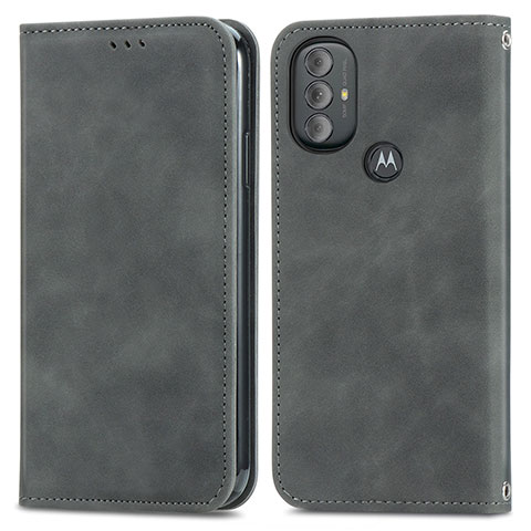 Custodia Portafoglio In Pelle Cover con Supporto S04D per Motorola Moto G Play (2023) Grigio