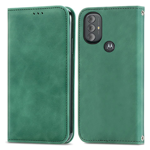 Custodia Portafoglio In Pelle Cover con Supporto S04D per Motorola Moto G Play (2023) Verde