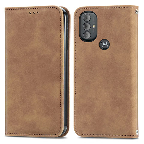 Custodia Portafoglio In Pelle Cover con Supporto S04D per Motorola Moto G Play Gen 2 Marrone