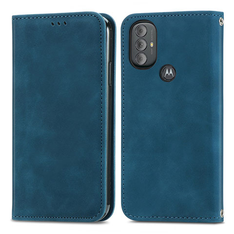 Custodia Portafoglio In Pelle Cover con Supporto S04D per Motorola Moto G Power (2022) Blu