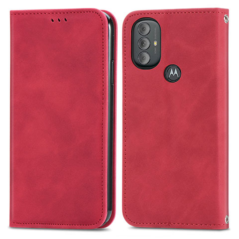 Custodia Portafoglio In Pelle Cover con Supporto S04D per Motorola Moto G Power (2022) Rosso