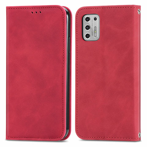 Custodia Portafoglio In Pelle Cover con Supporto S04D per Motorola Moto G Stylus (2021) Rosso