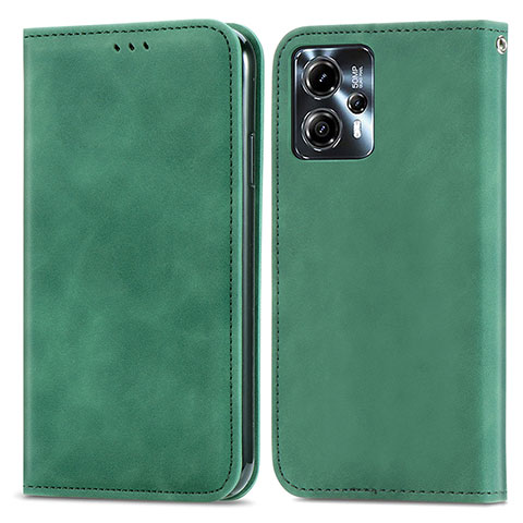 Custodia Portafoglio In Pelle Cover con Supporto S04D per Motorola Moto G13 Verde