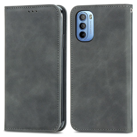 Custodia Portafoglio In Pelle Cover con Supporto S04D per Motorola Moto G31 Grigio