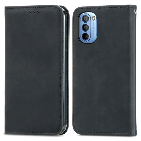 Custodia Portafoglio In Pelle Cover con Supporto S04D per Motorola Moto G31 Nero