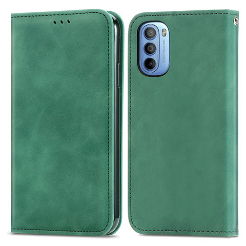 Custodia Portafoglio In Pelle Cover con Supporto S04D per Motorola Moto G31 Verde