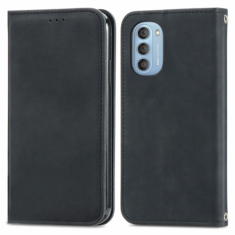 Custodia Portafoglio In Pelle Cover con Supporto S04D per Motorola Moto G51 5G Nero