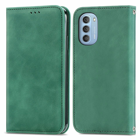 Custodia Portafoglio In Pelle Cover con Supporto S04D per Motorola Moto G51 5G Verde