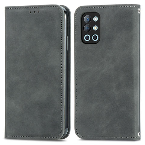 Custodia Portafoglio In Pelle Cover con Supporto S04D per OnePlus 9R 5G Grigio